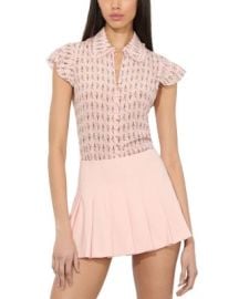 Martel Flutter Sleeve Silk Blouse at Bloomingdales
