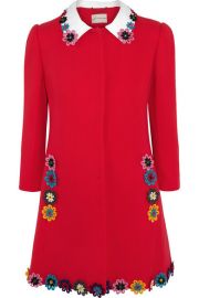 Mary Katrantzou   Mason floral-appliqu  d wool-crepe coat at Net A Porter