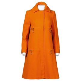 Mary Quant Vintage 1960s Mod Orange Wool Trapeze Swing Coat with Ring Pulls at 1stDibs at 1st Dibs