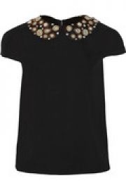 Mary embellished stretch-silk top at The Outnet