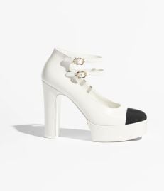 Mary janes - Lambskin amp grosgrain white amp black Fashion CHANEL at Chanel