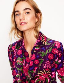 Marylebone Velvet Blazer-Blossom Flourish Boden USA at Boden