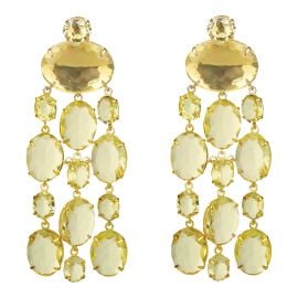 Marysol Statement Earrings in Lemon Quartz a pair Chairish at Chairish