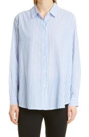 Masai Copenhagen Inea Stripe Button-Up Shirt in Granada Sky at Nordstrom  at Nordstrom