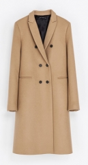 Masculine double breasted coat at Zara