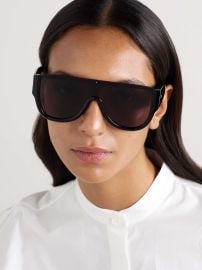 Mask large D-frame acetate sunglasses - black - One Size at Net a Porter