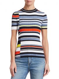 Mason Ribbed Asymmetric Stripe Tee at Saks Fifth Avenue