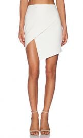 Mason by Michelle Mason Asymmetrical Wrap Skirt in Ivory from Revolve com at Revolve