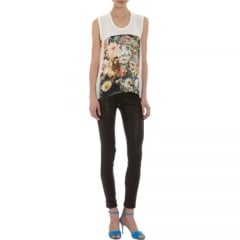 Mason by Michelle Mason Floral Print Front Sleeveless Tee at Barneys