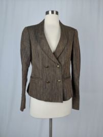 Massimo Dutti 8 Brown Striped Four Button Womenaposs Blazer European size 40 eBay at eBay