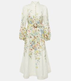 Matchmaker floral linen midi dress in white - Zimmermann at Mytheresa