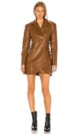 Materiel Faux Leather Blazer Dress In Cognac at Revolve