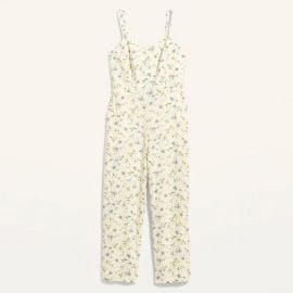 Maternity Floral Linen Blend Jumpsuit at Old Navy