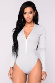 Matilda Ribbed Bodysuit at Fashion Nova