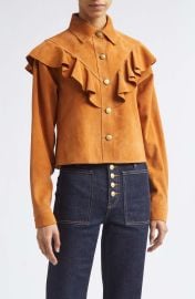 Matilde Ruffle Suede Jacket at Nordstrom