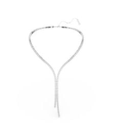 Matrix Round Cut White Rhodium Plated Y Necklace at Macys