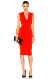 Matte Jersey Sleeveless V Neck Fitted Dress at Forward