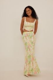 Matte Satin Maxi Skirt Multicolor NA-KD at NA-KD