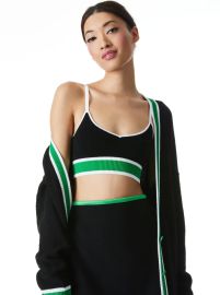 Maude Knit Bralette In Blackgarden Green Alice And Olivia at Alice + Olivia