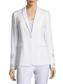 Mauricia Lace Appliqué Crepe Blazer at Saks Off 5th