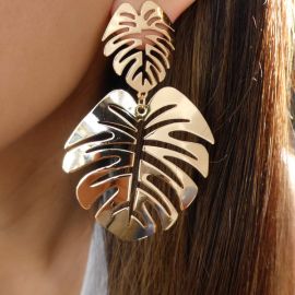 Mauve Leaf Earrings Love Stylize at LoveStylize