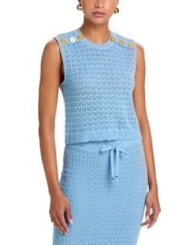 Max Crewneck Pointelle Knit Sweater Top at Bloomingdales