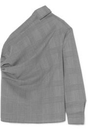 Max Mara - Pepaia one-shoulder Prince of Wales checked wool top at Net A Porter