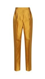 Max Mara Adige Pleat Detailed Satin Trousers in amber at Cettire