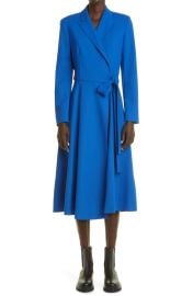 Max Mara Afelio Belted Long Sleeve Wool Coat Dress at Nordstrom