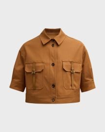 Max Mara Agiate Cropped Utility Shirt at Neiman Marcus