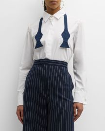 Max Mara Bow-Tie Collared Shirt at Neiman Marcus