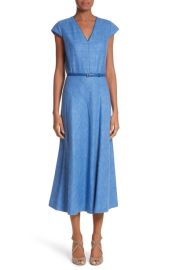 Max Mara Caramba Midi Dress in Light Blue at Nordstrom