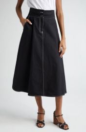 Max Mara Cotton Linen Canvas Midi Skirt at Nordstrom