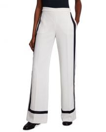 Max Mara Cuneo Contrast Trim Wide Leg Trousers at Neiman Marcus