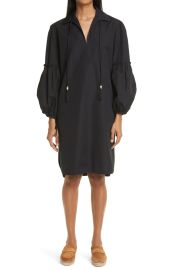 Max Mara Fedora Tasseled Cotton poplin Dress in Black at Nordstrom