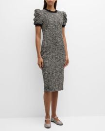 Max Mara Ieti Jersey Sheath Dress with Ruched Sleeves at Neiman Marcus