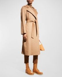 Max Mara Manuela Belted Camel Hair Coat Camel at Neiman Marcus