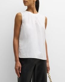 Max Mara Ofelia Bow-Back Cotton Tank Top at Neiman Marcus