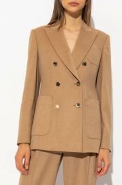 Max Mara Piombo Double Breasted Long Sleeved Blazer at Cettire