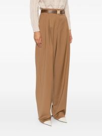 Max Mara Pleated Belted Trousers Brown at Farfetch