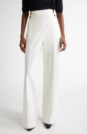 Max Mara Polonia Wide Leg Stretch Virgin Wool Canvas Pants at Nordstrom
