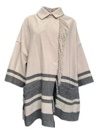 Max Mara Sand Jez Button Closure Poncho at eBay