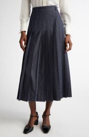 Max Mara Vale Pleated Denim Skirt at Nordstrom