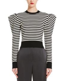 Max Mara Volpino Striped Puff Shoulder Top Bloomingdales at Bloomingdales