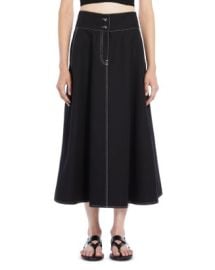 Max Mara Yamato Cotton and Linen Flared Skirt Bloomingdales at Bloomingdales