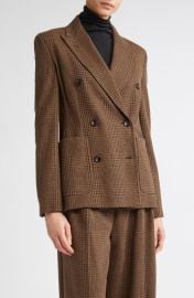 Max Mara Zulma Houndstooth Check Double Breasted Jacket at Nordstrom