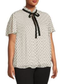 Max Studio Pleated Swiss Dot Top on SALE at Saks Off 5th