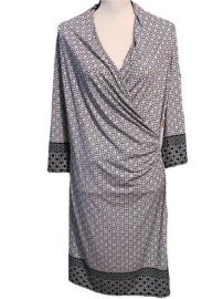 Max Studio Womenaposs Size Large Dress Faux wrap blackwhite eBay at eBay