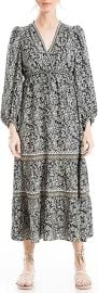 Max Studio Womenx27s Long Sleeve Tiered Maxi Dress at Womens Clothing store at Amazon