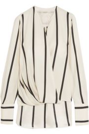 Max wrap-effect striped silk blouse by Rag and Bone at Net A Porter